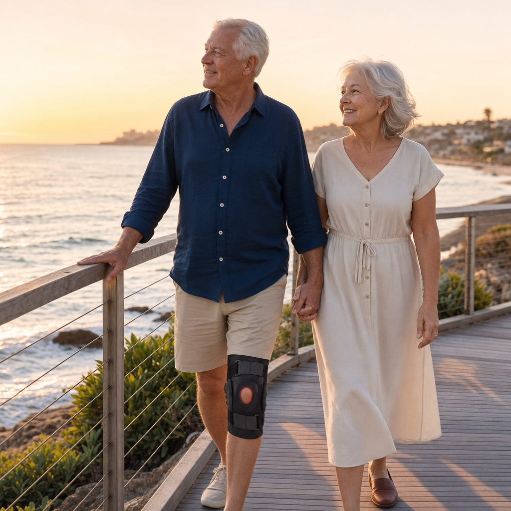 KneeAgain — Adjustable Open-Patella Knee Brace for Arthritis